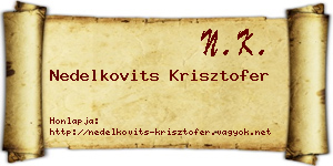 Nedelkovits Krisztofer névjegykártya