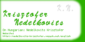 krisztofer nedelkovits business card